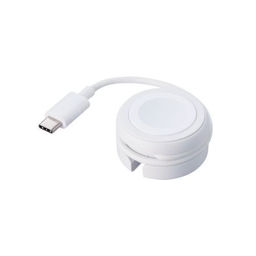 Apple Watch磁気充電ケーブル/高速充電対応/巻き取りタイプ/USB Type-C/ホワイト