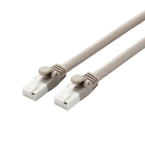 LANケーブル/CAT6A対応/EU RoHS指令準拠/爪折れ防止/簡易パッケージ仕様/3.0m/ライトグレー