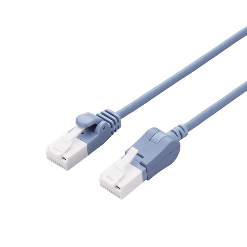 LANケーブル/CAT6A準拠/爪折れ防止/縦スイング式コネクタ/10.0m/ブルー
