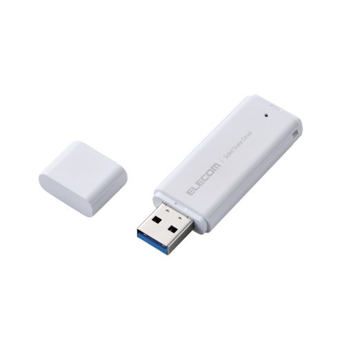 外付けSSD/ポータブル/USB 5Gbps/USB3.2(Gen1)/小型/キャップ式/1TB/ホワイト