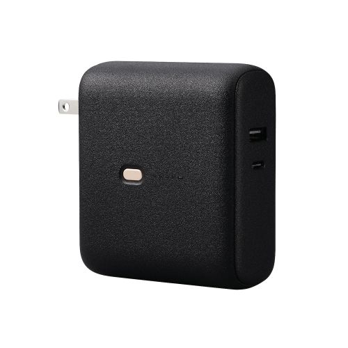 モバイルバッテリー/リチウムイオン電池/AC一体型/おまかせ充電対応/USB Power Delivery対応/20W/10000mAh/USB-C出力1ポート/USB-A出力1ポート/PSE適合/ブラック
