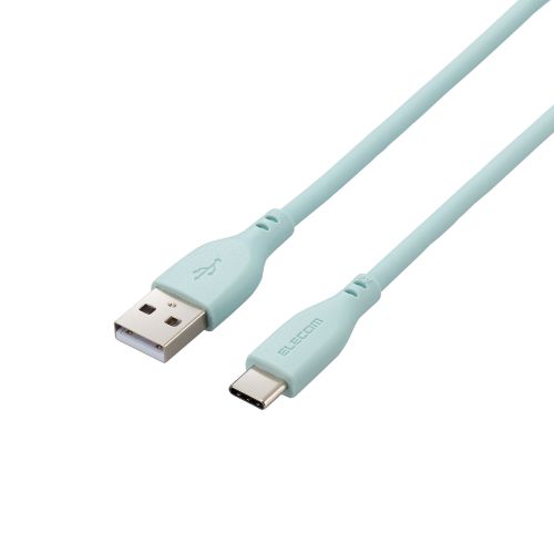 USB-A to USB Type-Cケーブル/なめらか/1.0m/パールグリーン