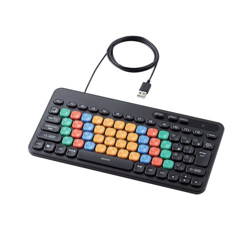 パソコン学習用キーボード/KEY PALETTO/有線/メンブレン式/ミニサイズ/抗菌/ブラック