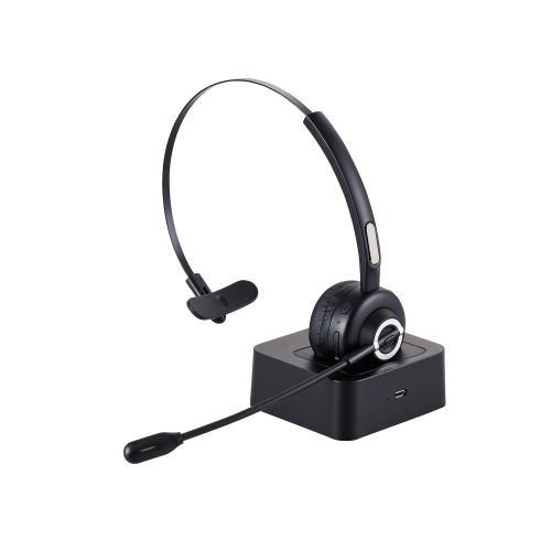 Bluetooth片耳ヘッドセット/オーバーヘッドタイプ/充電台付/ブラック