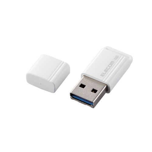 外付けSSD/ポータブル/USB3.2(Gen2)/小型USBメモリ型/500GB/ホワイト