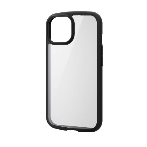 iPhone 15用ハイブリッドケース/TOUGH SLIM LITE/フレームカラー/背面クリア/ストラップシート付属/ブラック