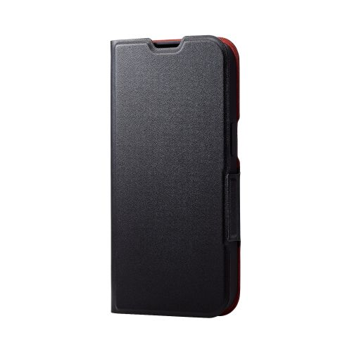iPhone 15用レザーケース/手帳型/UltraSlim/薄型/磁石付き/ブラック
