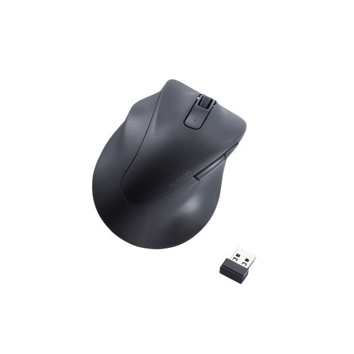 マウス/EX-G/2023年モデル/左手専用/Mサイズ/無線2.4GHz/5ボタン/抗菌仕様/静音設計/ブラック
