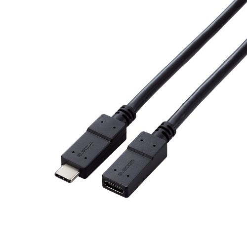 USB延長ケーブル/5Gbps/C-Cメスタイプ/USB Power Delivery対応/ノーマル/1.0m/ブラック