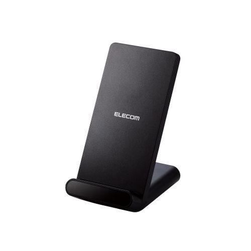 Qi規格対応ワイヤレス充電器/5W/スタンドタイプ/2枚コイル/ブラック