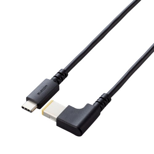 ノートPC用充電ケーブル/USB Type-C/DC角コネクタ/100W/2.0m/ブラック