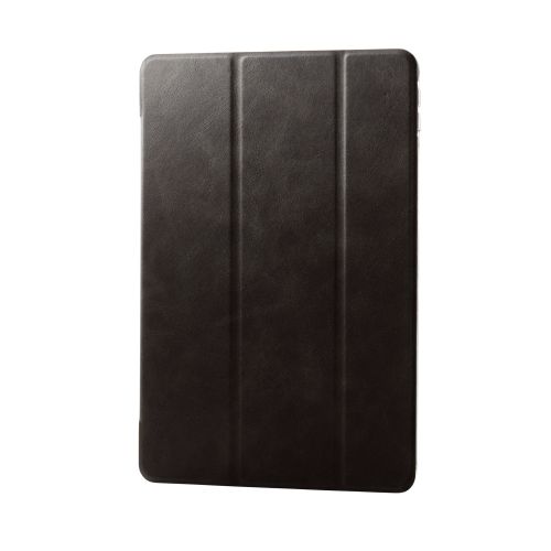 iPad 第9/8/7世代/iPad 10.2 2019年モデル用フラップケース 背面クリア/ブラック