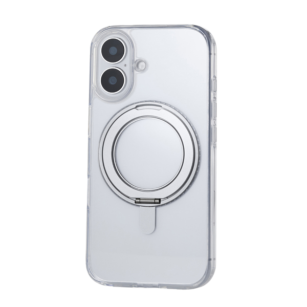 iPhone 16用ハイブリッドケース/MAGKEEP/スタンド/グレー