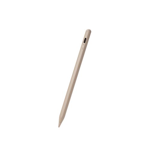 タッチペン/スタイラス/リチウム充電式/汎用/USB-C充電/ペン先交換可能/ペン先付属なし/&me/グレージュ