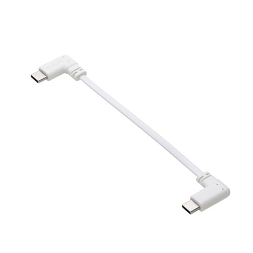USB Type-C to USB Type-Cケーブル/フラット/L字/充電専用/USB Power Delivery対応/60W/0.1m/ホワイト
