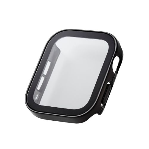 Apple Watch 44mm/フルカバーケース/プレミアムガラス/高透明/防水/ブラック