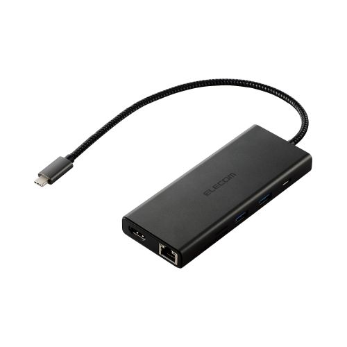 Type-Cドッキングステーション/USB PD対応/USB-A×4/USB-C×2/HDMI(4K60Hz)/SD+microSD/LAN/ブラック