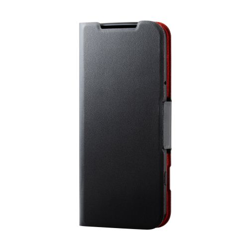 らくらくスマートフォン(F-53E)/レザーケース/手帳型/UltraSlim/薄型/磁石付き/ブラック