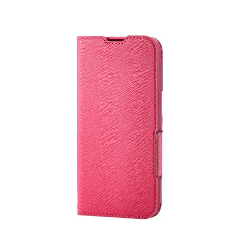 iPhone 17e/16e/レザーケース/手帳型/UltraSlim/Flowers/薄型/磁石付き/ディープピンク