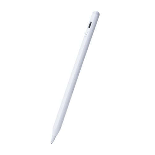 タッチペン/充電式/iPad専用/パームリジェクション対応/傾き検知/磁気吸着/USB-C充電/急速充電/金属ペン先/ホワイト