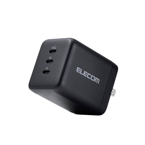 ノートPC用ACアダプター/USB充電器/USB PD/100W/USB-C×3/スイングプラグ/ブラック