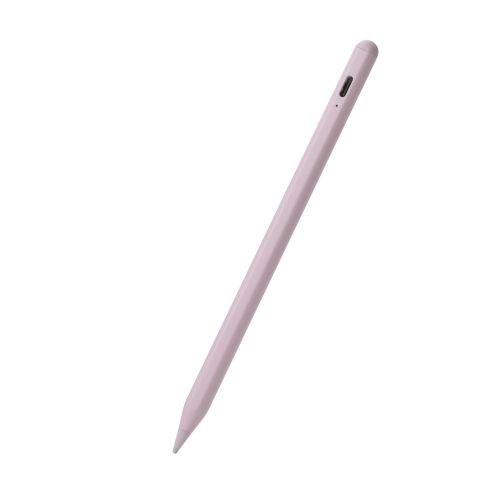 タッチペン/スタイラス/リチウム充電式/汎用/磁気吸着/USB-C充電/急速充電/ペン先交換可能/ペン先付属/ピンク