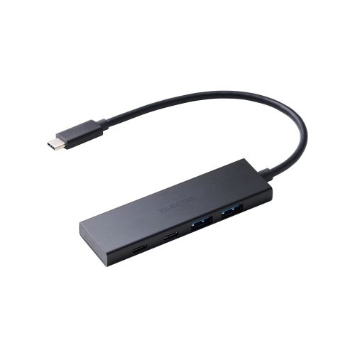 USBHUB/USB-C/5Gpbs/USB-A×2/Type-C×2/USB PD 100W対応/バスパワー/4ポート/ブラック
