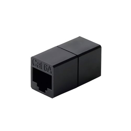RJ45中継コネクタ/Cat6A対応/UTP/ブラック