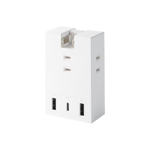USBタップ/USB-C×1/USB-A×2/AC×3/15W/直挿し/180度スイング/Support Ber/ホワイト