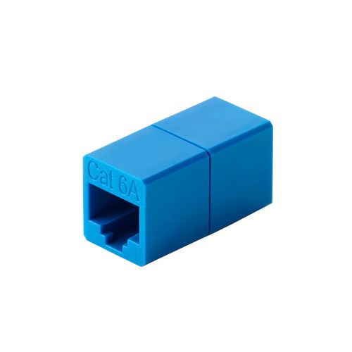 RJ45中継コネクタ/Cat6A対応/UTP/ブルー