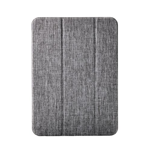 iPad 11インチ(A16)/10.9インチ(第10世代)/フラップケース/薄型軽量/ファブリック/背面クリア/2アングル/グレー