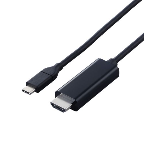 映像変換ケーブル/USB Type-C-HDMI/ミラーリング対応/60Hz/やわらか/3.0m/ブラック