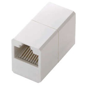 RJ45中継コネクタ/Cat5e対応/UTP/マグネット付/ホワイト