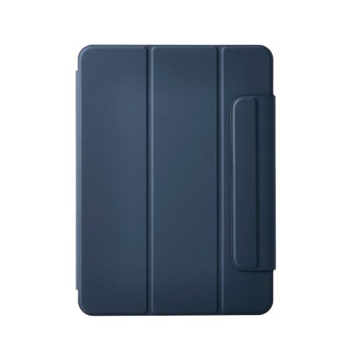 iPad Air 11インチ(M3/M2)/フラップケース/超薄型/ソフトレザー/マグネット装着/スリープ対応/ネイビー