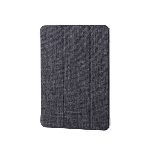 iPad Air 11インチ(M3/M2)/フラップケース/薄型軽量/ファブリック/背面クリア/2アングル/ブラック