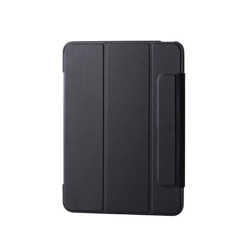 iPad Air 11インチ(M3/M2)/フラップケース/薄型軽量/背面クリア/フレームカラー/ブラック
