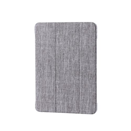 iPad Air 11インチ(M3/M2)/フラップケース/薄型軽量/ファブリック/背面クリア/2アングル/グレー