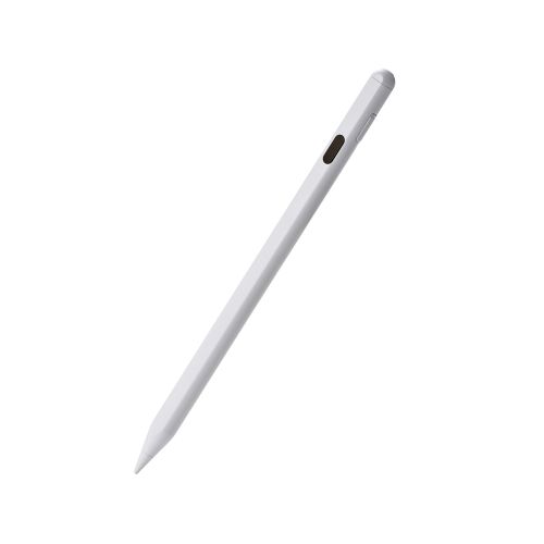 タッチペン/スタイラス/リチウム充電式/汎用/デジタルインジケーター/磁気吸着/USB-C充電/急速充電/ペン先交換可能/ペン先付属/ホワイト