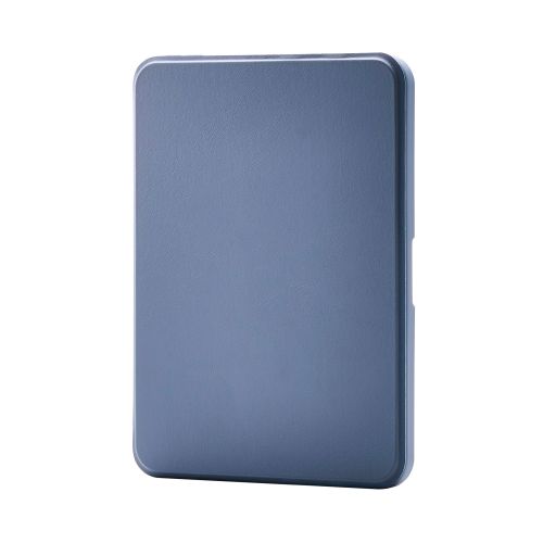 8.3インチiPad mini(A17 Pro)/フラップケース/360度回転/マグネット着脱/背面クリア/ブルーグレー