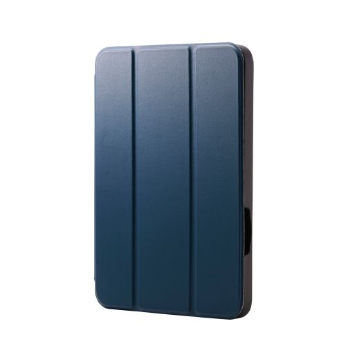 8.3インチiPad mini(A17 Pro)/フラップケース/衝撃吸収/Apple Pencil収納/スリープ対応/ネイビー