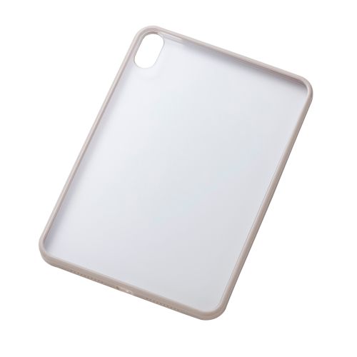 8.3インチiPad mini(A17 Pro)/クリアケース/背面クリア/軽量/カラーエッジ/グレージュ