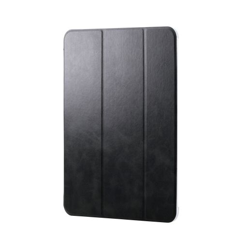13インチiPad Pro(M4)/フラップケース/薄型軽量/背面クリア/2アングル/スリープ対応/ブラック