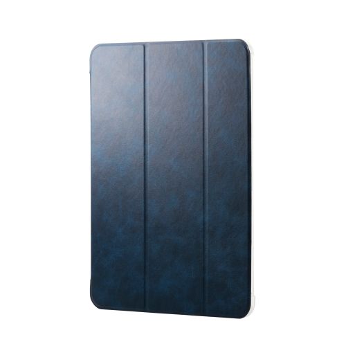 13インチiPad Pro(M4)/フラップケース/薄型軽量/背面クリア/2アングル/スリープ対応/ネイビー