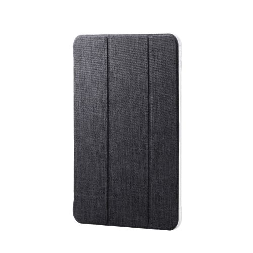 11インチiPad Pro(M4)/フラップケース/薄型軽量/ファブリック/背面クリア/2アングル/ブラック