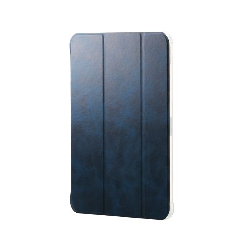 11インチiPad Pro(M4)/フラップケース/薄型軽量/背面クリア/2アングル/スリープ対応/ネイビー