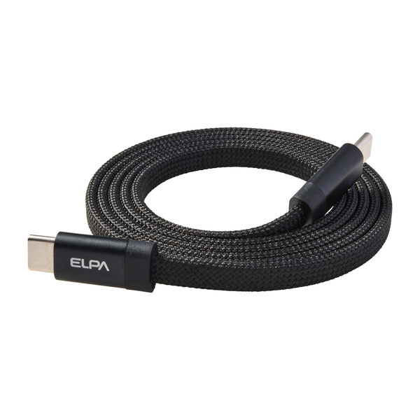 マグピタ マグネットUSBケーブル 平形 フラット PD60W C to C 1.0m ブラック