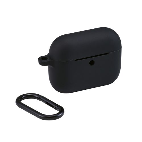AirPods Pro 3対応シリコンケース/カラビナ付/ブラック