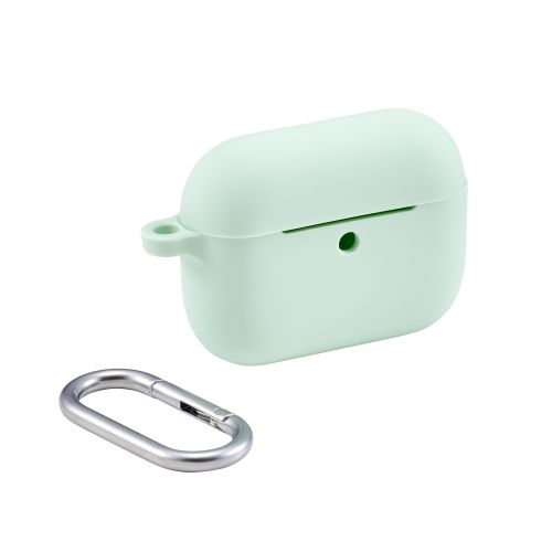 AirPods Pro 3対応シリコンケース/カラビナ付/グリーン
