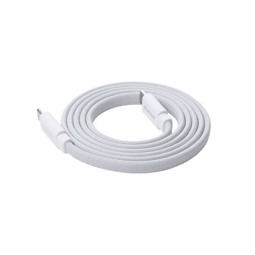 USB Type-C to USB Type-Cケーブル/まとまるマグネット/フラットナイロンメッシュ/USB Power Delivery対応/最大60W/1.0m/ホワイト
