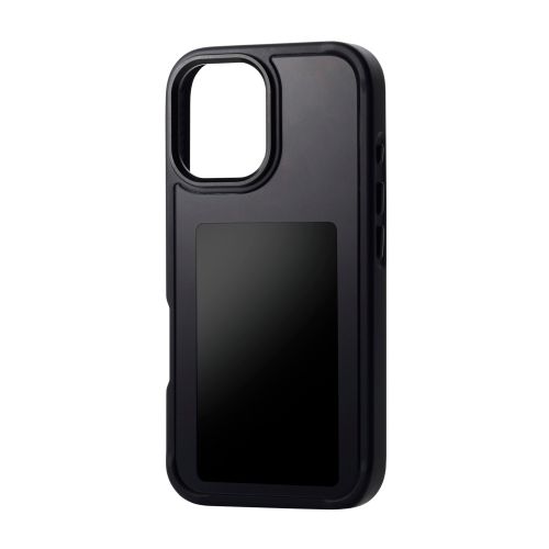 iPhone 16/背面ディスプレイケース/着せ替え/耐衝撃/ブラック